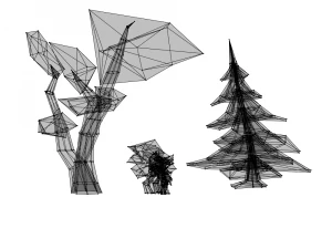 spruce shrub and tree 3D Model