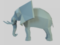 Elephant low poly 3D-Modell