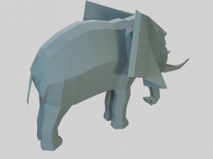 elephant low poly Modèle 3D