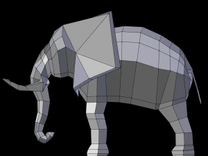 象のローポリ 3Dモデル