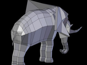 elephant low poly Modèle 3D