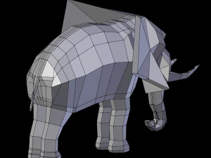 象のローポリ 3Dモデル