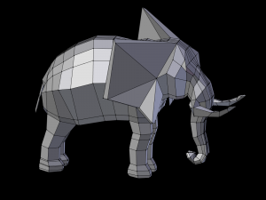elephant low poly Modèle 3D