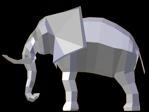 elephant low poly Modèle 3D