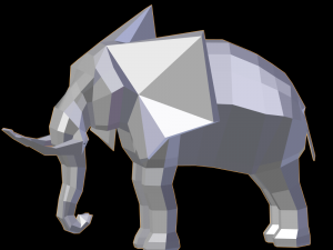 elephant low poly Modèle 3D