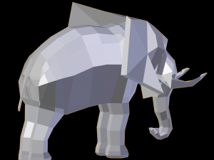 elephant low poly Modèle 3D