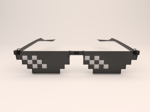 8 bit pixel thug life glasses 3D Model