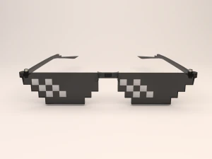 &Oacute;culos de vida de bandido de pixel de 8 bits Modelo 3D