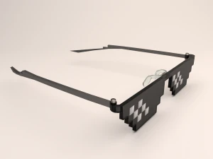 8 bit pixel thug life glasses 3D Model