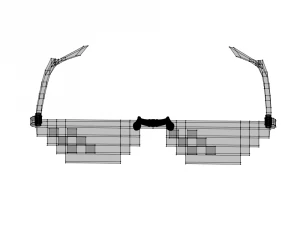 8 bit pixel thug life glasses 3D Model