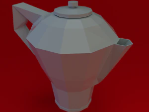 crockery set low poly 3D Model