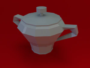 crockery set low poly 3D Model