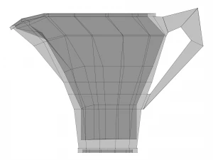 crockery set low poly 3D Model