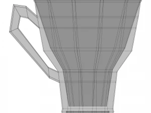 crockery set low poly 3D Model