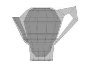 crockery set low poly 3D Model