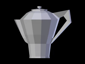 crockery set low poly 3D Model