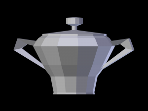 crockery set low poly Model 3D