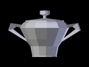 crockery set low poly 3D Model