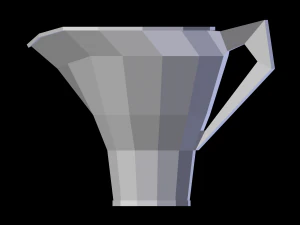 crockery set low poly 3D Model