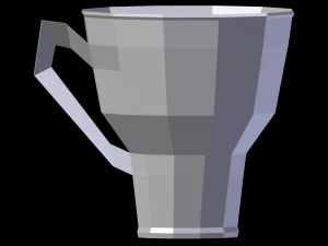 crockery set low poly 3D Model