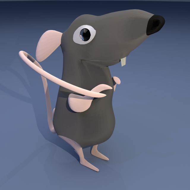 cute rat Modelo 3D .c4d .max .obj .3ds .fbx .stl .blend 