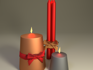 christmas candle set 3D Model