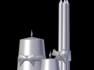 christmas candle set 3D Model