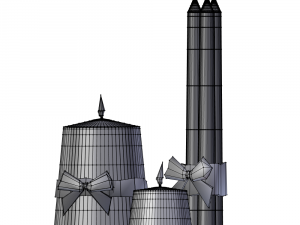 christmas candle set 3D 모델