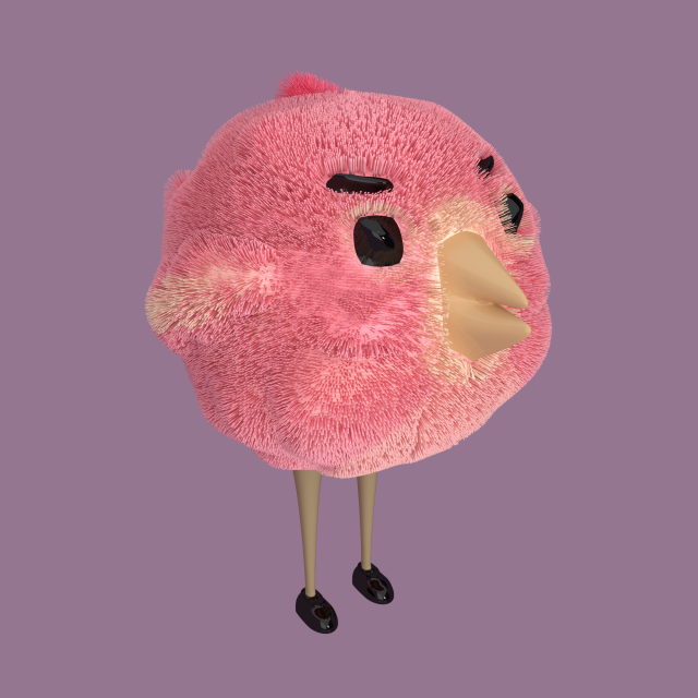 toy fur bird 3Dモデル .c4d .max .obj .3ds .fbx .stl .blend 