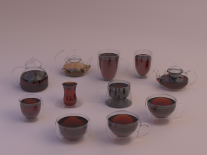 set of glass crockery 3Dモデル