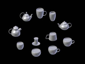 set of glass crockery Model 3D