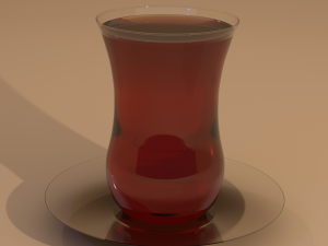 turkish bardak tea cup and glass plate 3D Модель