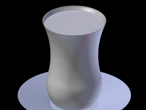 turkish bardak tea cup and glass plate 3D Модель