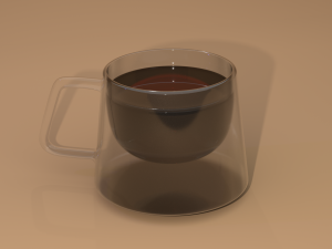 square double glass cup Modèle 3D