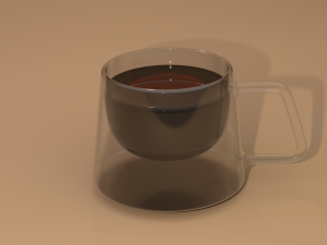 square double glass cup 3D Model