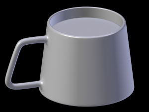 square double glass cup 3D Model