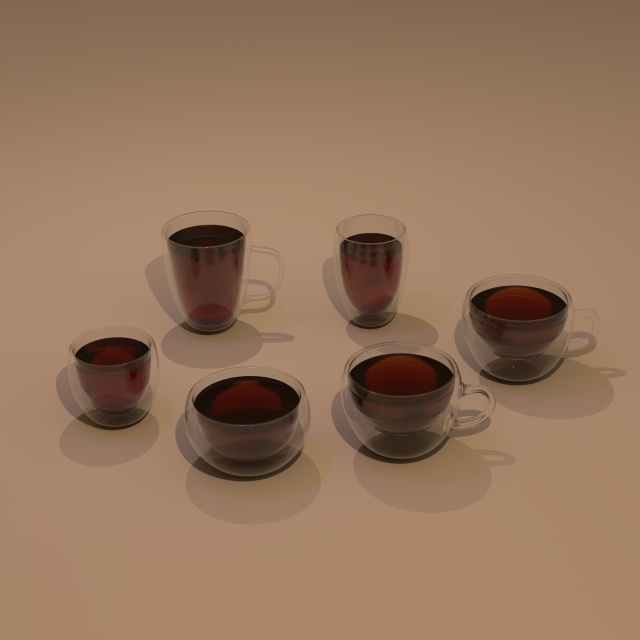 set of glass cups Modèle 3D .c4d .max .obj .3ds .fbx .stl .blend