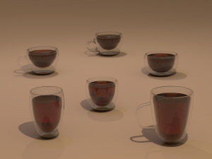 set of glass cups Modelo 3D