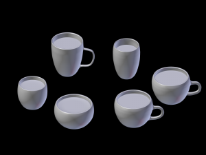 set of glass cups Modelo 3D