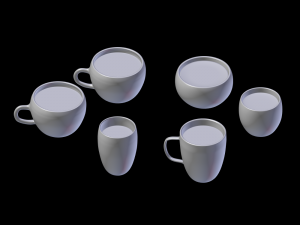 set of glass cups Modelo 3D