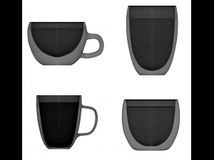set of glass cups Modelo 3D