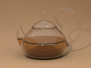 glass kettle with cap 3D Model
