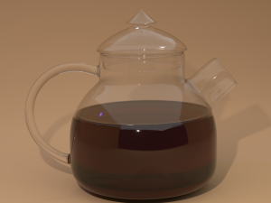 glass kettle with cap Model 3D