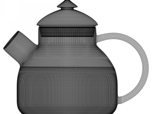glass kettle with cap 3D Model