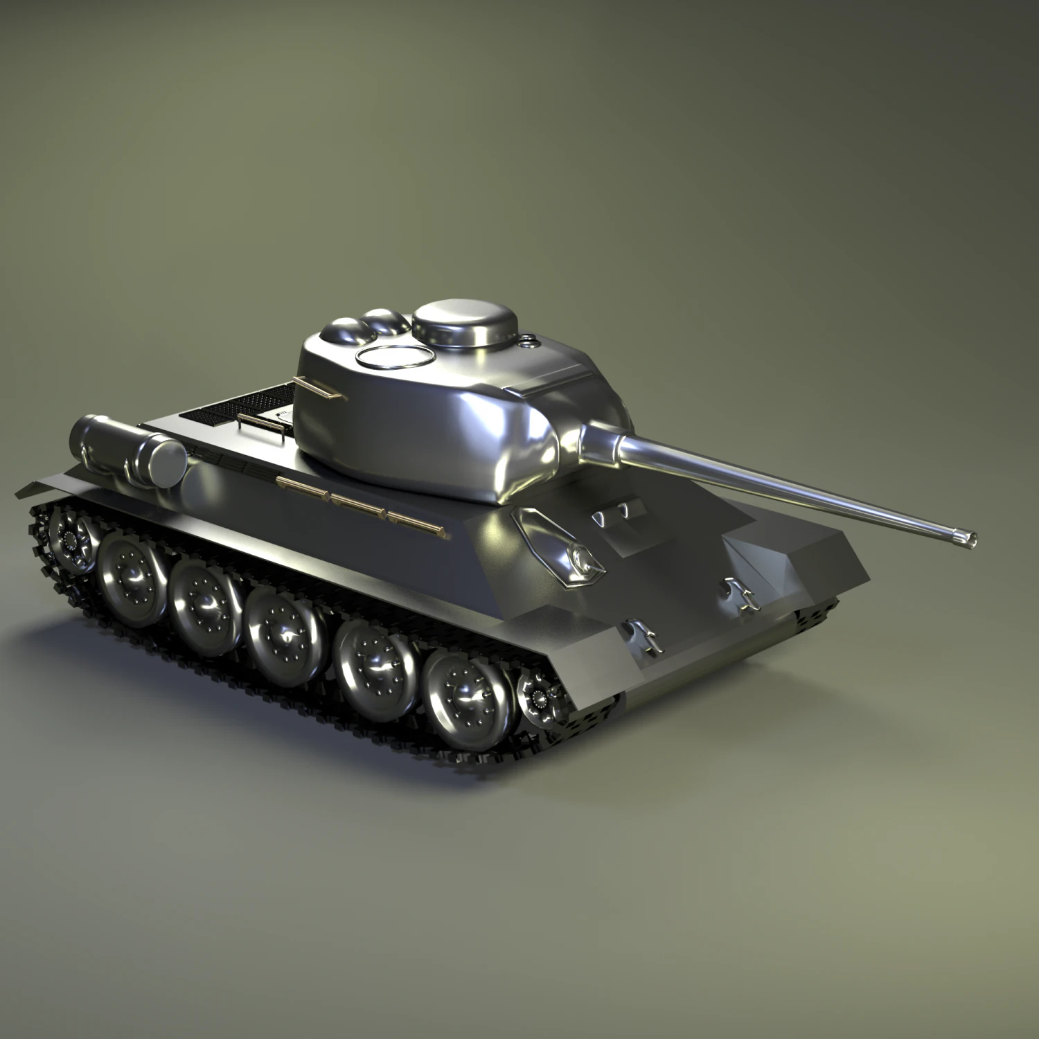 tank t-34-85 3D Model .c4d .max .obj .3ds .fbx .stl .blend