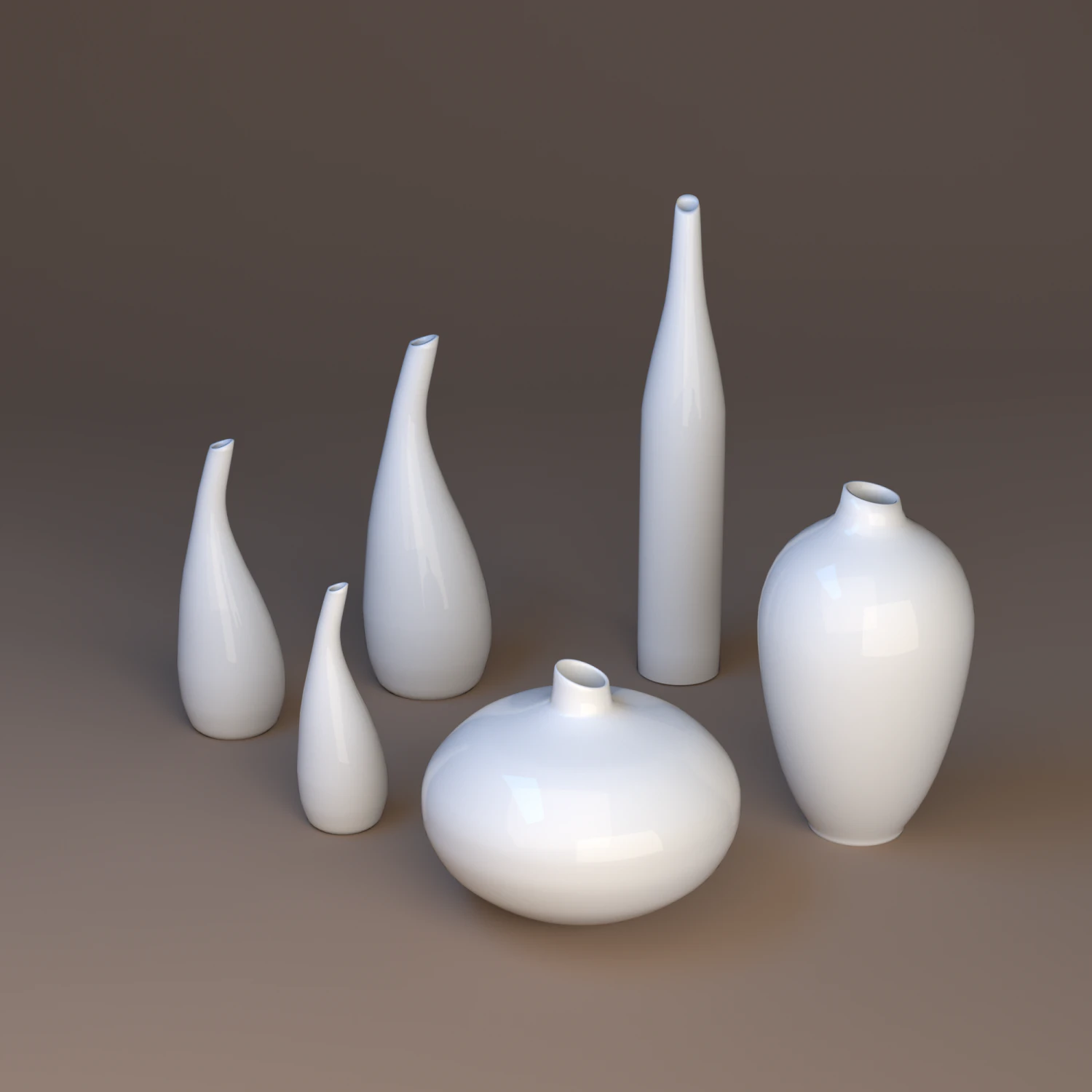 porcelain vases 3D Model .c4d .max .obj .3ds .fbx .stl .blend