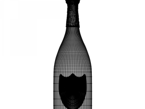 champagne dom perignon charme direne vintage 1979 and wineglasses 3Dモデル