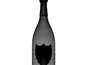 champagne dom perignon charme direne vintage 1979 and wineglasses 3D Model