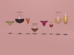lot of different types of glasses Model 3D