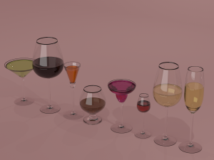 lot of different types of glasses Modello 3D